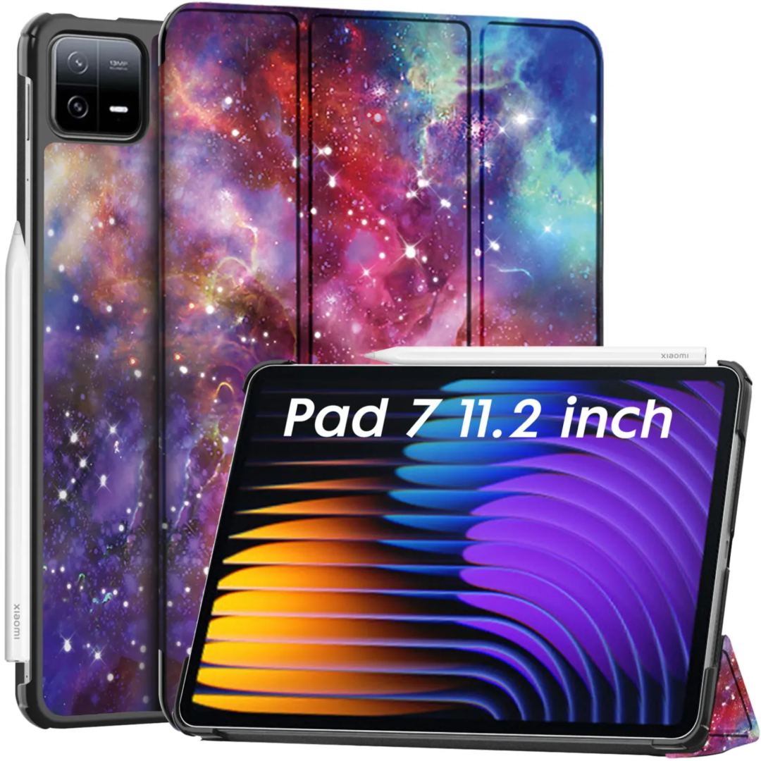 Robustrion Cover for Xiaomi Mi Pad 7 Cover Case, Trifold Flip Case Cover for Xiaomi Mi Pad 7 11.2 inch, Support Auto Sleep Wake - Galaxy