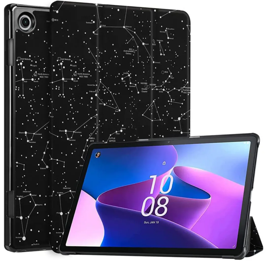 Robustrion Trifold Flip Stand Hard Back Case Cover for Lenovo Tab M10 FHD 3rd Gen 10.1 inch Cover (TB-328FU / TB-328XU) - Constellation
