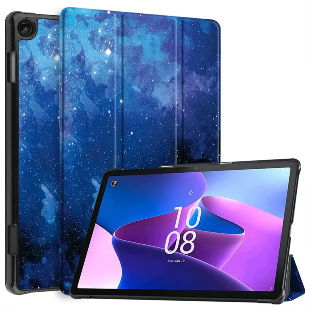 Robustrion Trifold Flip Stand Hard Back Case Cover for Lenovo Tab M10 FHD 3rd Gen 10.1 inch Cover (TB-328FU / TB-328XU) - Stars