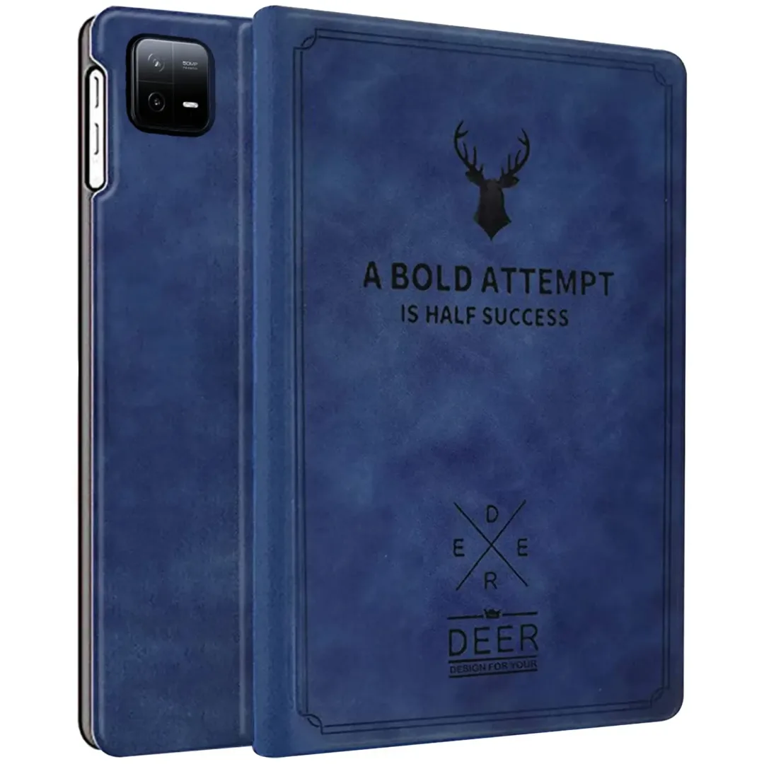 Robustrion Cover for Xiaomi Mi Pad 7 Cover Case, Deer Pattern Flip Case Cover for Xiaomi Mi Pad 7 11.2 inch, Support Auto Sleep Wake - Blue