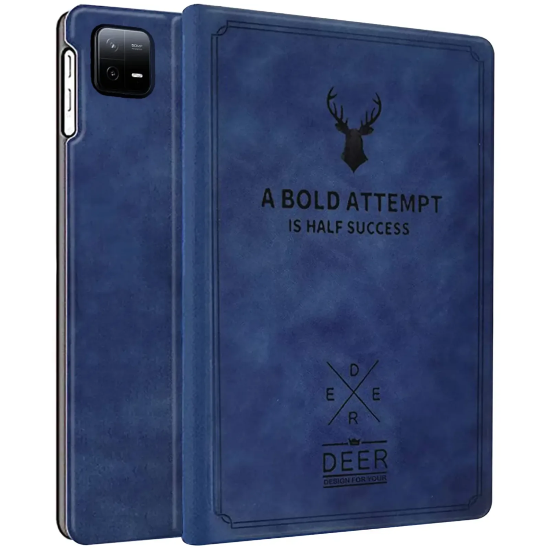 Robustrion Cover for Xiaomi Mi Pad 7 Cover Case, Deer Pattern Flip Case Cover for Xiaomi Mi Pad 7 11.2 inch, Support Auto Sleep Wake - Blue