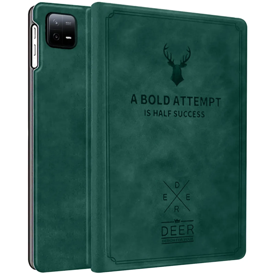 Robustrion Cover for Xiaomi Mi Pad 7 Cover Case, Deer Pattern Flip Case Cover for Xiaomi Mi Pad 7 11.2 inch, Support Auto Sleep Wake - DarkGreen