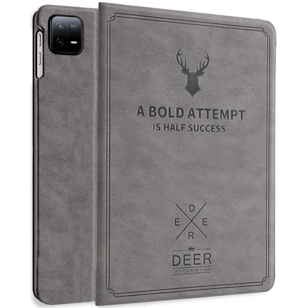 Robustrion Cover for Xiaomi Mi Pad 7 Cover Case, Deer Pattern Flip Case Cover for Xiaomi Mi Pad 7 11.2 inch, Support Auto Sleep Wake - Grey