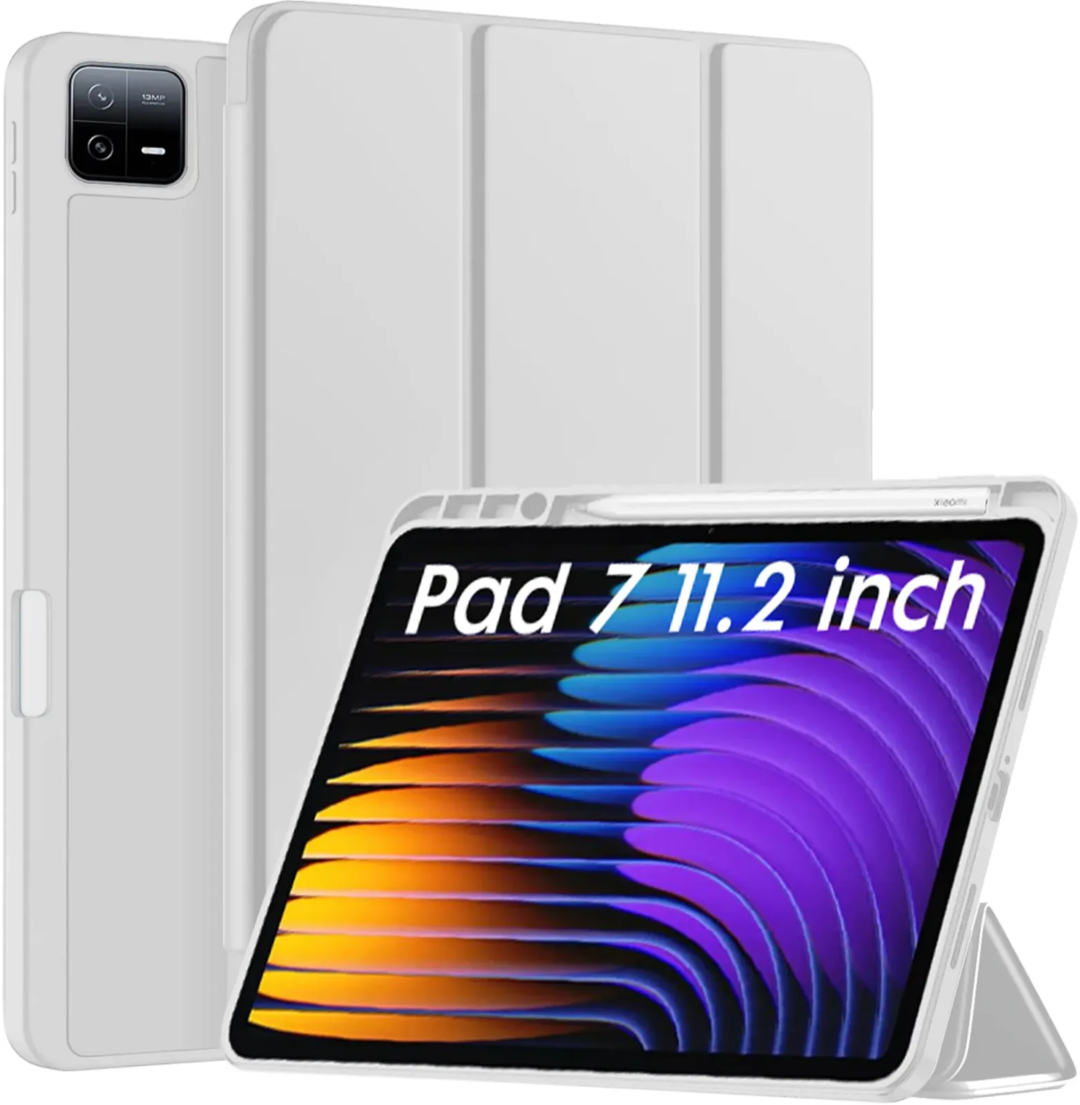 Robustrion Cover for Xiaomi Mi Pad 7 11.2 inch Cover Case, Trifold Flip Case Cover with [Pencil Holder] for Xiaomi Pad 7 Cover [Support Auto Sleep Wake] - Grey