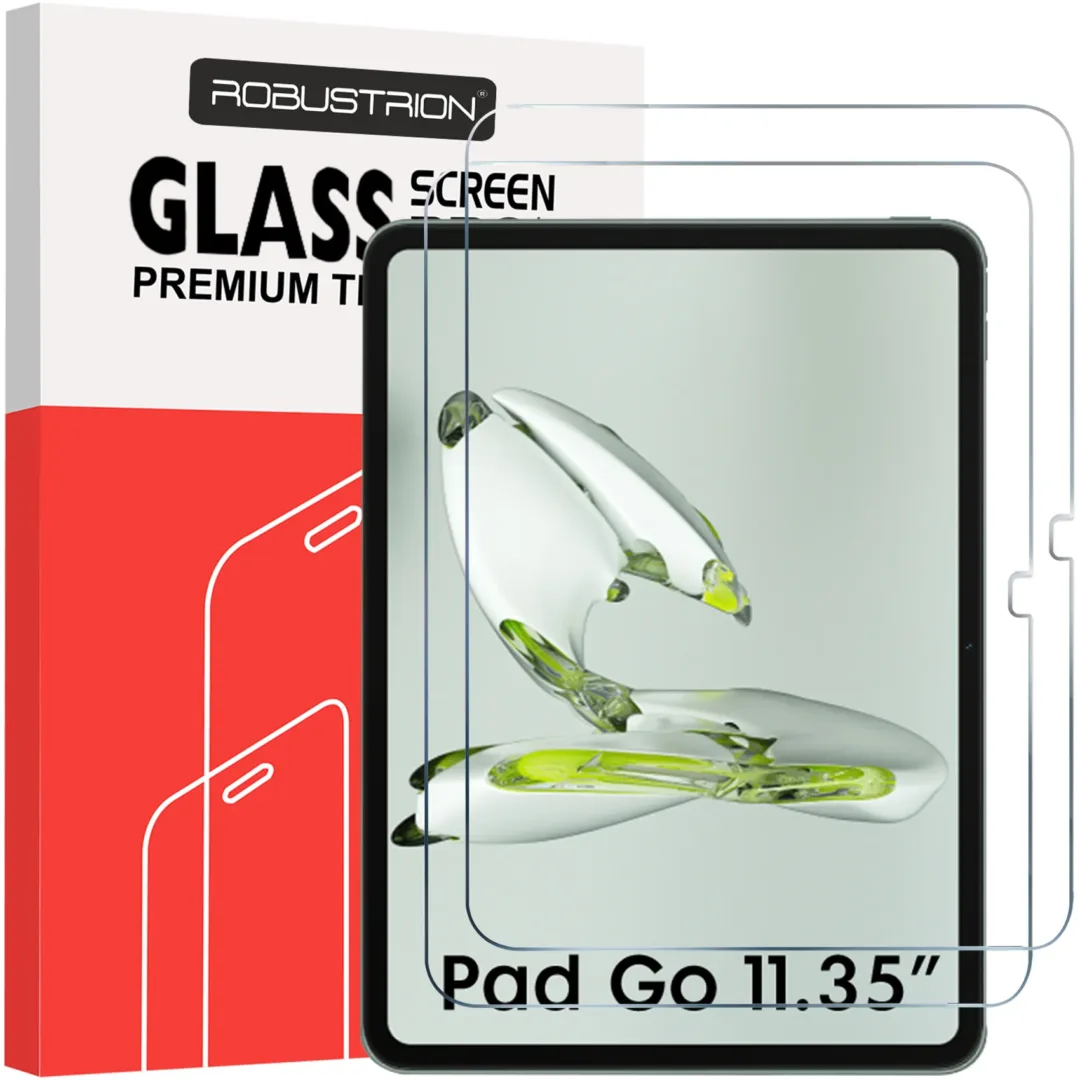 Robustrion Tempered Glass Screen Protector for OnePlus Pad GO 11.35 inch [Anti-Scratch] & [Smudge Proof] Screen Guard - Pack 2