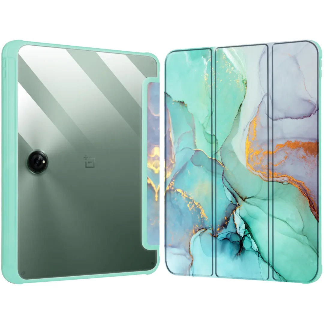 Robustrion Cover for OnePlus Pad Go 11.35 inch Cover Case, Hybrid Flip Case Cover for OnePlus Pad Go 11.35 inch [Support Auto Sleep Wake] - MarbleGreen