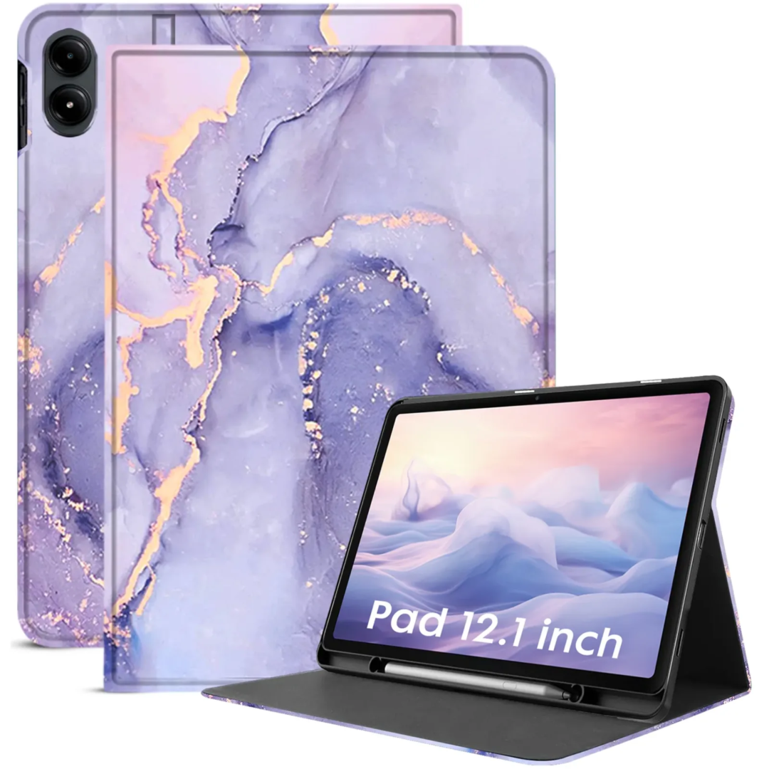 Robustrion Cover for Poco Pad 12.1 Cover Case, Folio Flip Cover with Pencil Holder for Poco Pad 5G Tablet 12.1 inch [ Auto Sleep Wake Support] - MrbLilac