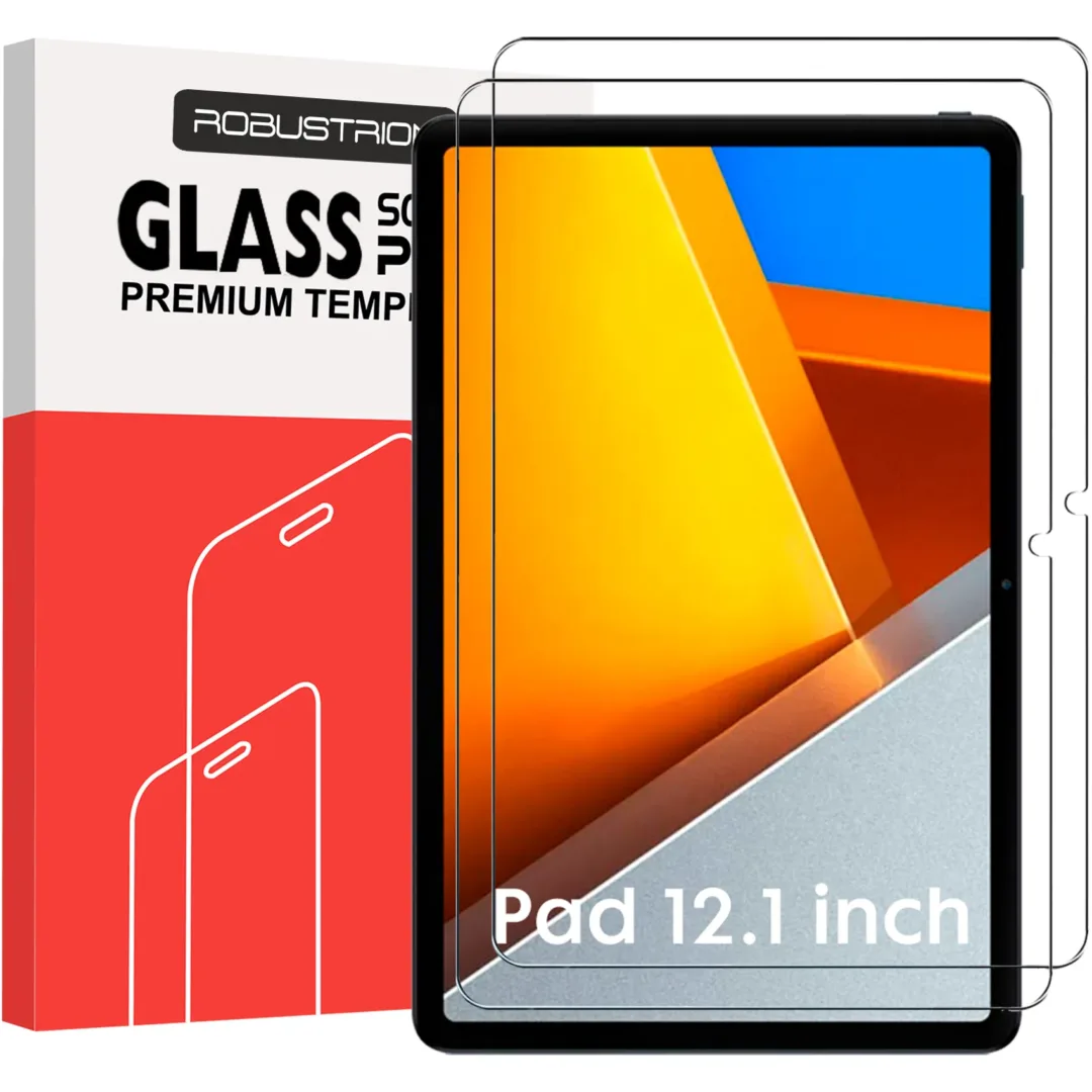Robustrion Tempered Glass for Poco Pad 12.1 inch Screen Protector Guard for Poco Pad 12.1 inch Tablet - Pack 2