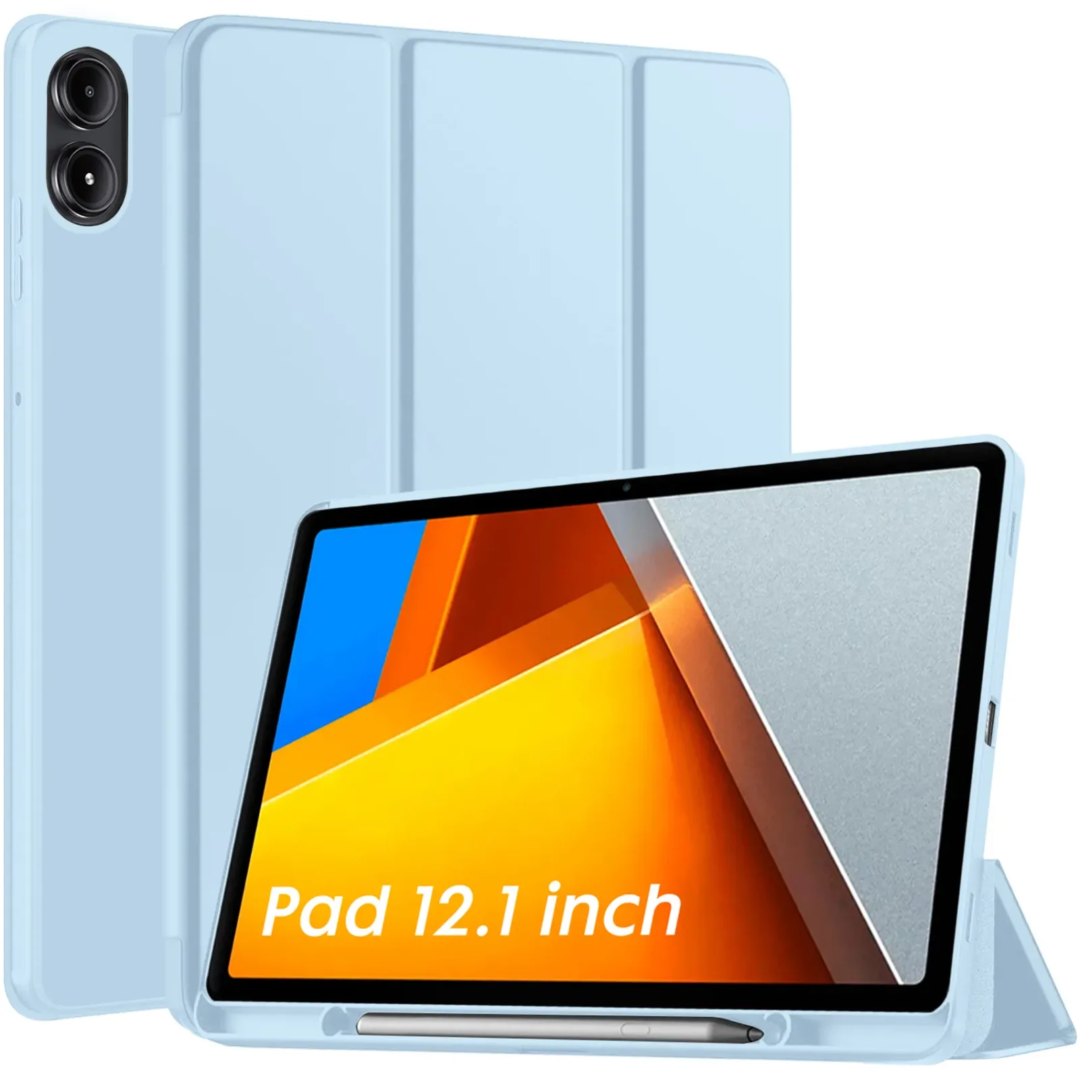 Robustrion Cover for Poco Pad 12.1 Cover Case, Flip Cover with Pencil Holder for Poco Pad 5G Tablet 12.1 inch [ Auto Sleep Wake Support] - LightBlue