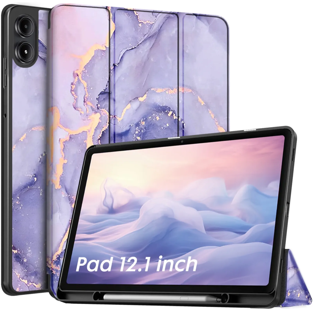 Robustrion Cover for Poco Pad 12.1 Cover Case, Flip Cover with Pencil Holder for Poco Pad 5G Tablet 12.1 inch [ Auto Sleep Wake Support] - MrblLilac