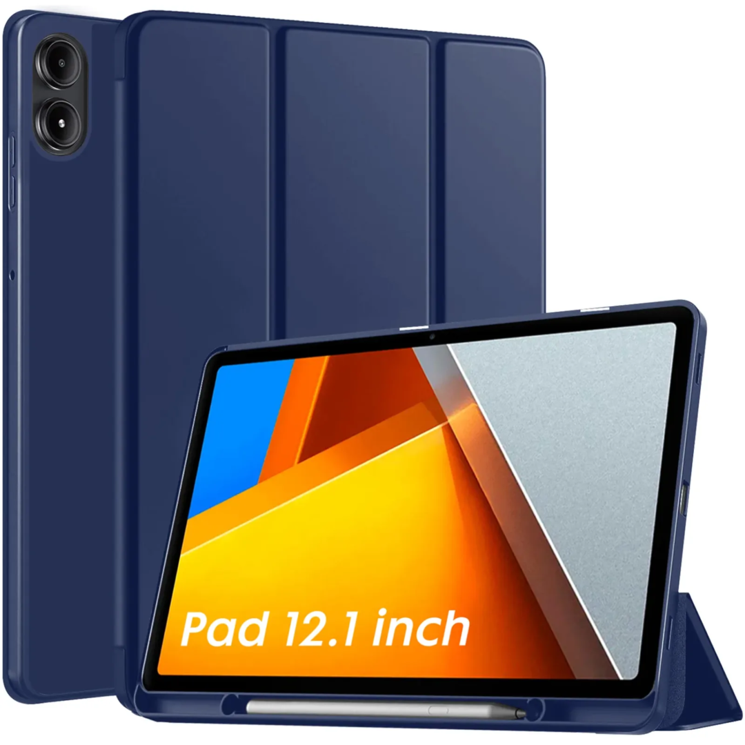 Robustrion Cover for Poco Pad 12.1 Cover Case, Flip Cover with Pencil Holder for Poco Pad 5G Tablet 12.1 inch [ Auto Sleep Wake Support] - Navy