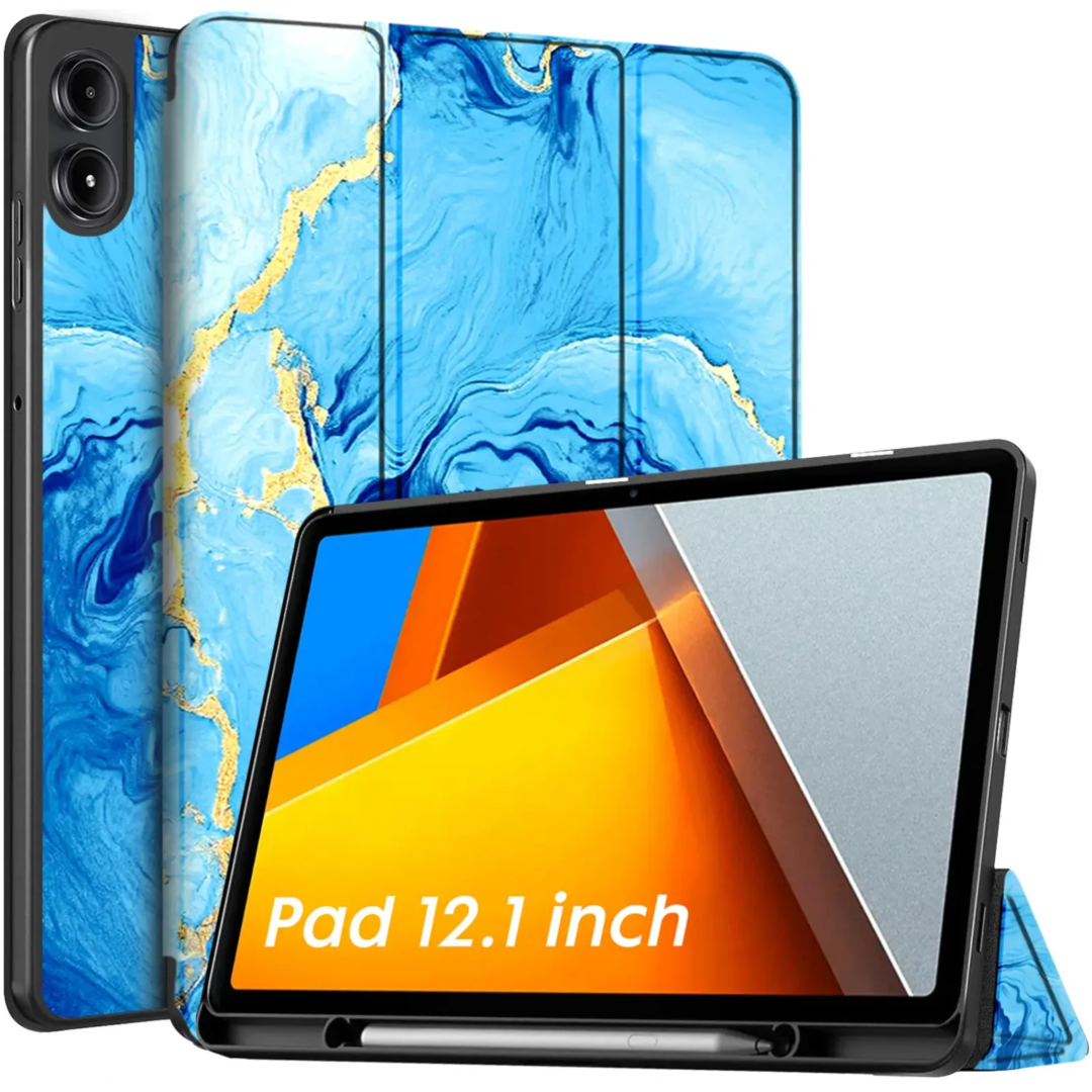 Robustrion Cover for Poco Pad 12.1 Cover Case, Flip Cover with Pencil Holder for Poco Pad 5G Tablet 12.1 inch [ Auto Sleep Wake Support] - OceanBlue