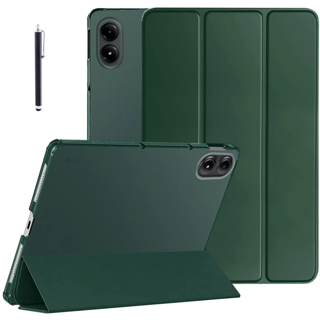 Robustrion Cover for Redmi Pad Pro 12.1 inch Cover Case, Trifold Flip Case Cover for Redmi Pad Pro 5G 12.1 inch Tablet with Translucent Back [Support Auto Sleep Wake] - DKGrn