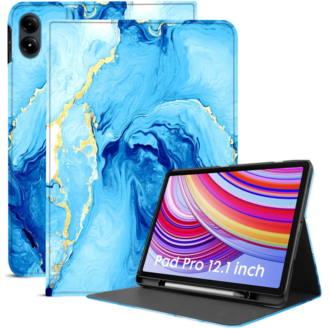 Robustrion Cover for Redmi Pad Pro 12.1 Cover Case, Folio Flip Cover with Pencil Holder for Redmi Pad Pro 5G Tablet 12.1 inch [ Auto Sleep Wake Support] - OcnBlue
