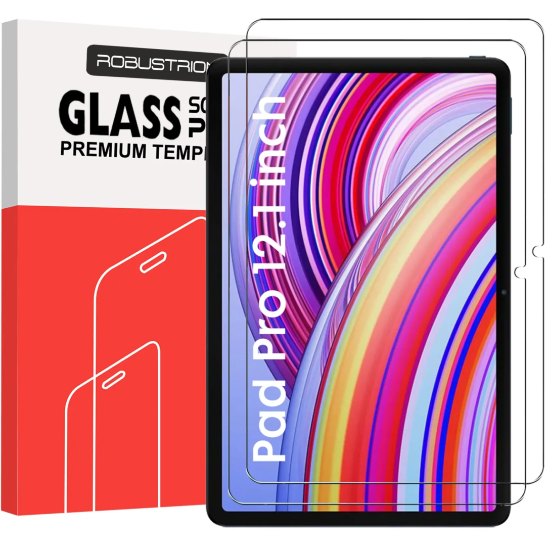 Robustrion Tempered Glass for Redmi Pad Pro 12.1 inch Screen Protector Guard for Redmi Pad Pro 12.1 inch 5G Tablet - Pack 2