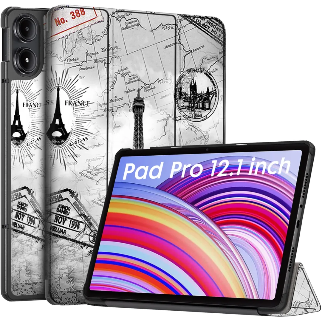Robustrion Cover for Redmi Pad Pro 12.1 Cover Case, Trifold Flip Cover for Redmi Pad Pro 5G Tablet 12.1 inch [ Auto Sleep Wake Support] - Eiffel