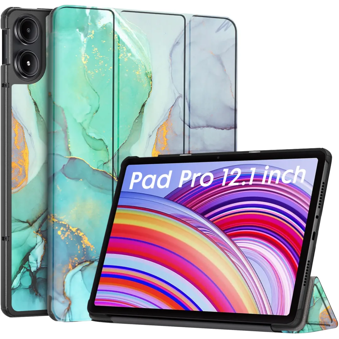 Robustrion Cover for Redmi Pad Pro 12.1 Cover Case, Trifold Flip Cover for Redmi Pad Pro 5G Tablet 12.1 inch [ Auto Sleep Wake Support] - MarbleGreen