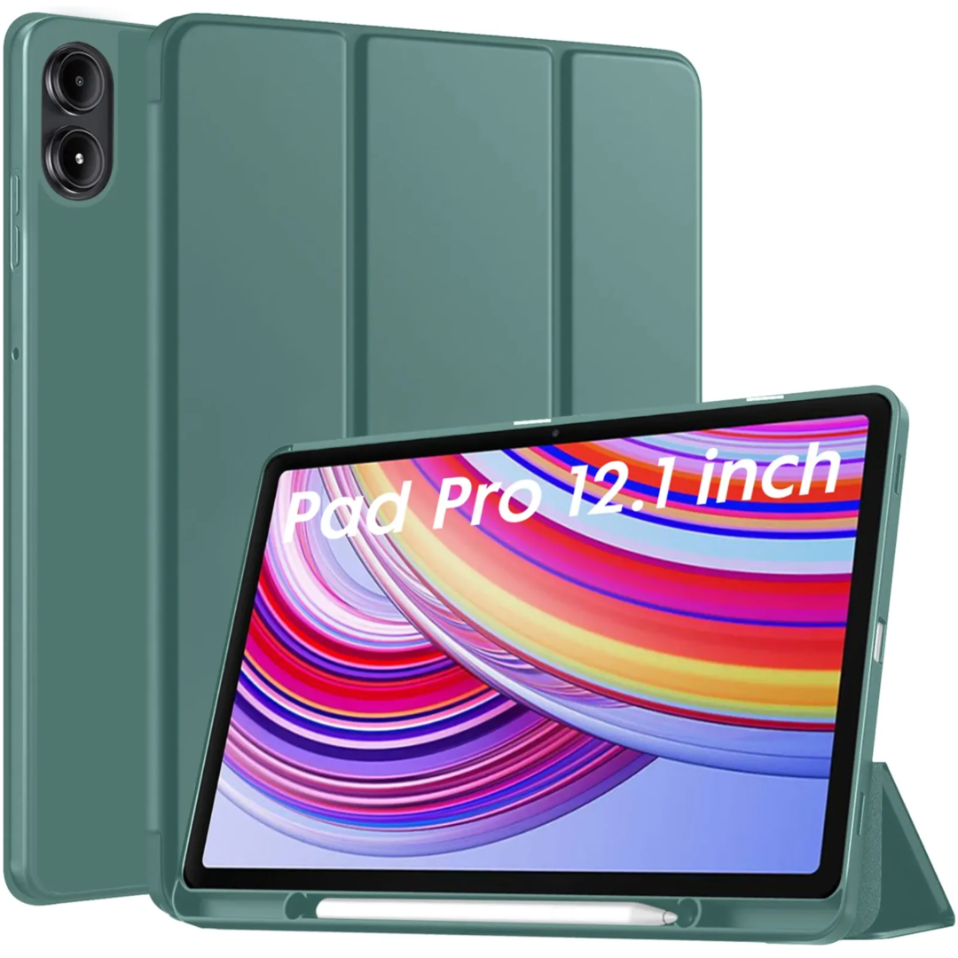 Robustrion Cover for Redmi Pad Pro 12.1 Cover Case, Flip Cover with Pencil Holder for Redmi Pad Pro 5G Tablet 12.1 inch [ Auto Sleep Wake Support] - DarkGreen