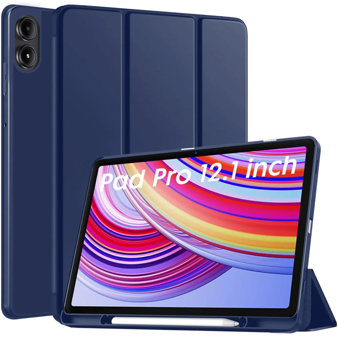 Robustrion Cover for Redmi Pad Pro 12.1 Cover Case, Flip Cover with Pencil Holder for Redmi Pad Pro 5G Tablet 12.1 inch [ Auto Sleep Wake Support] - Navy