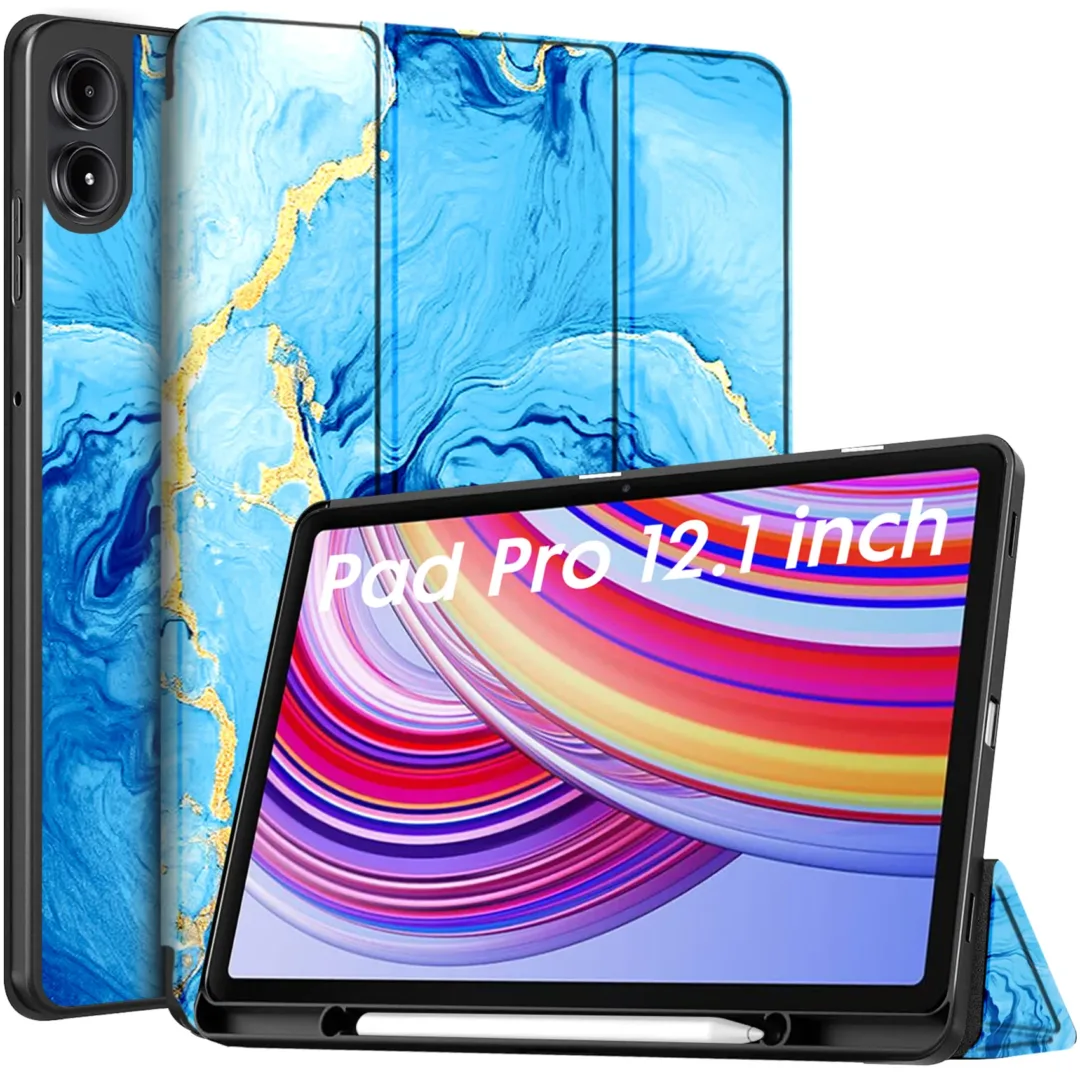 Robustrion Cover for Redmi Pad Pro 12.1 Cover Case, Flip Cover with Pencil Holder for Redmi Pad Pro 5G Tablet 12.1 inch [ Auto Sleep Wake Support] - OceanBlue