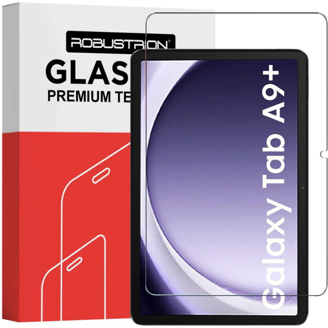 Robustrion Premium Tempered Glass for Samsung Tab A9 Plus 11 inch Screen Protector Guard for Samsung Galaxy Tab A9 Plus / A9+ Tablet [SM-X210/X216] [Anti-Scratch] & [Smudge Proof]