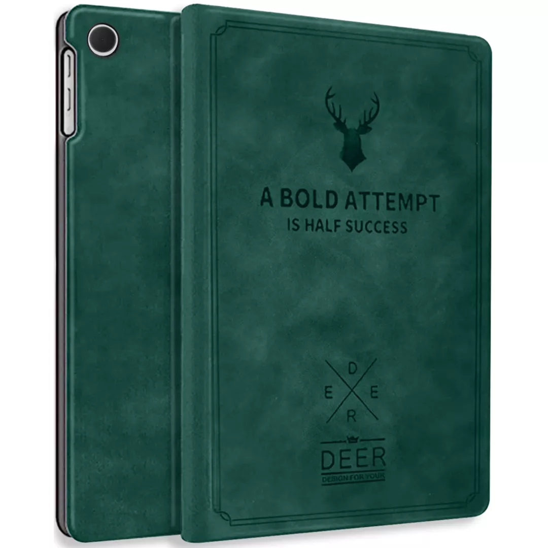 Robustrion for Samsung Galaxy Tab A9 Plus 11 inch Cover Case, Deer Flip Cover Case for Samsung Tab A9 Plus Cover/Tab A9+ Tablet Cover [Auto Sleep Wake Support] - DKGreen