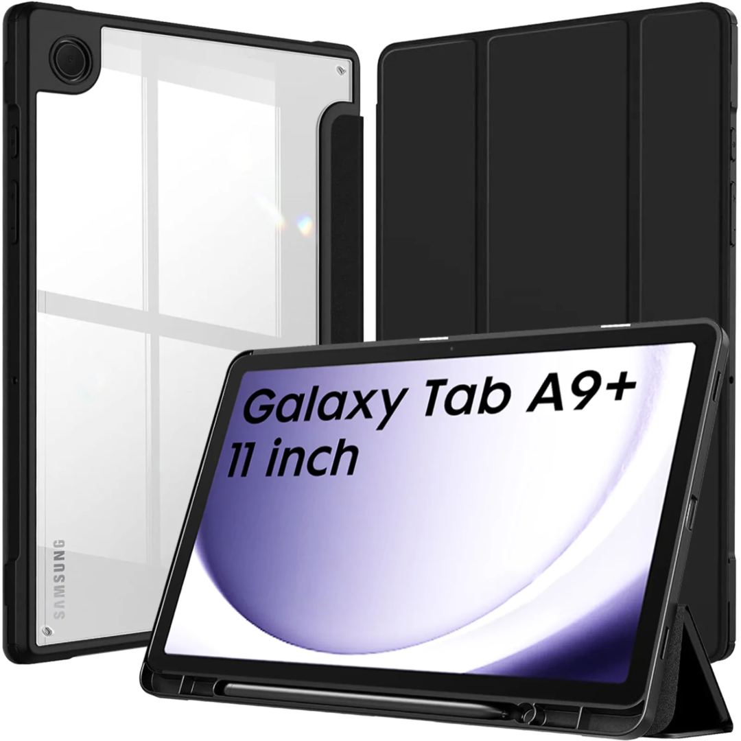 Robustrion Cover for Samsung Galaxy Tab A9 Plus Cover Case 11 inch, Hybrid Cover Case for Samsung Tab A9 Plus Cover/Tab A9+ Tablet Cover with Transparent Back [Auto Sleep/Wake Support]