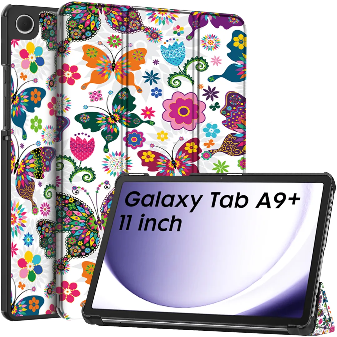 Robustrion Cover for Samsung Galaxy Tab A9 Plus 11 inch Cover Case, Flip Cover Case for Samsung Galaxy Tab A9+ 11 inch/Galaxy Tab A9 Plus Tablet Cover [Auto Sleep/Wake Support] - Butterfly
