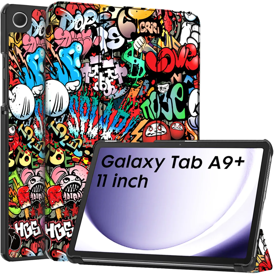 Robustrion Cover for Samsung Galaxy Tab A9 Plus 11 inch Cover Case, Flip Cover Case for Samsung Galaxy Tab A9+ 11 inch/Galaxy Tab A9 Plus Tablet Cover [Auto Sleep/Wake Support] - Hippy