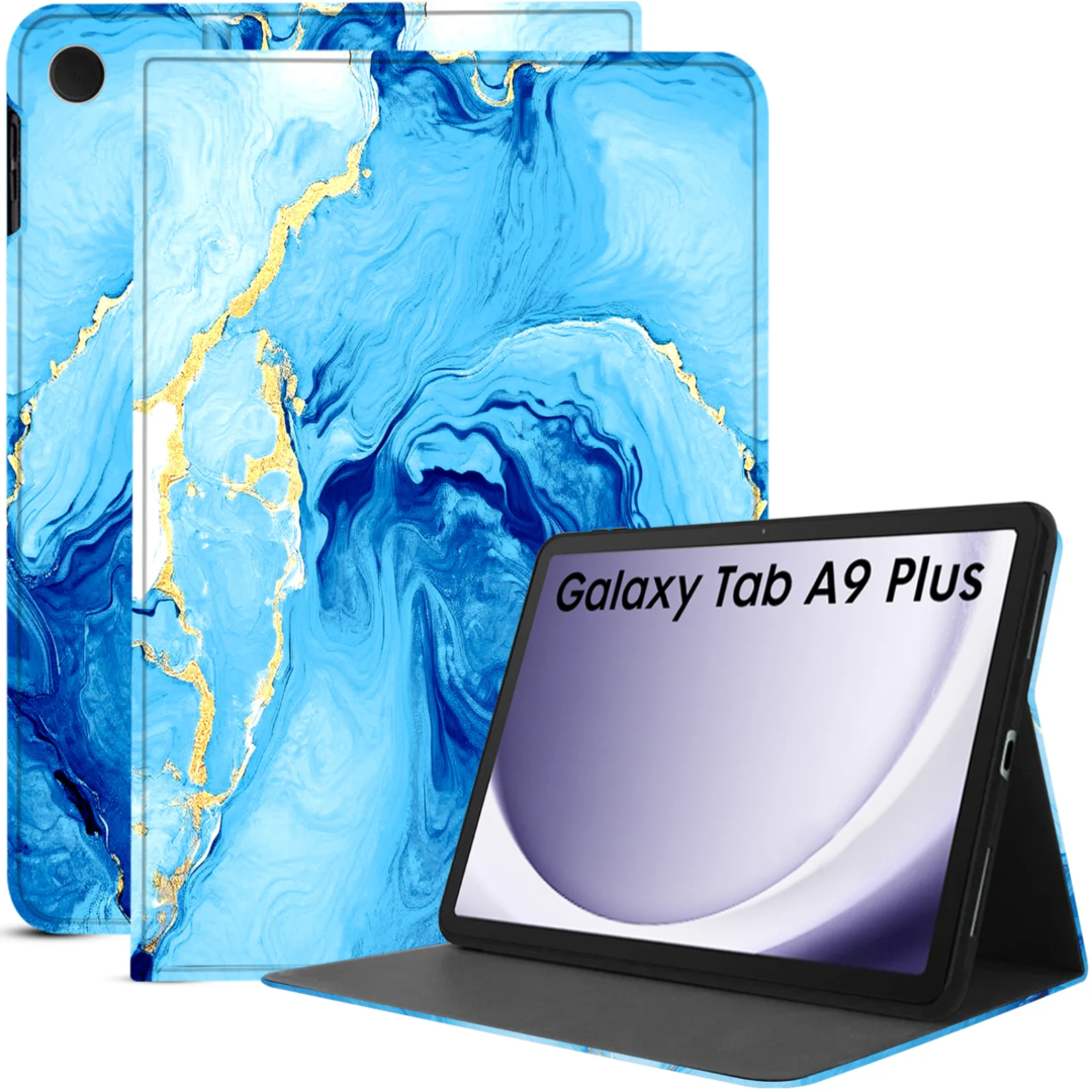 Robustrion Cover for Samsung Galaxy Tab A9 Plus 11 inch Cover Case, Folio Case Cover for Samsung Tab A9+ 11 inch - OceanBlue
