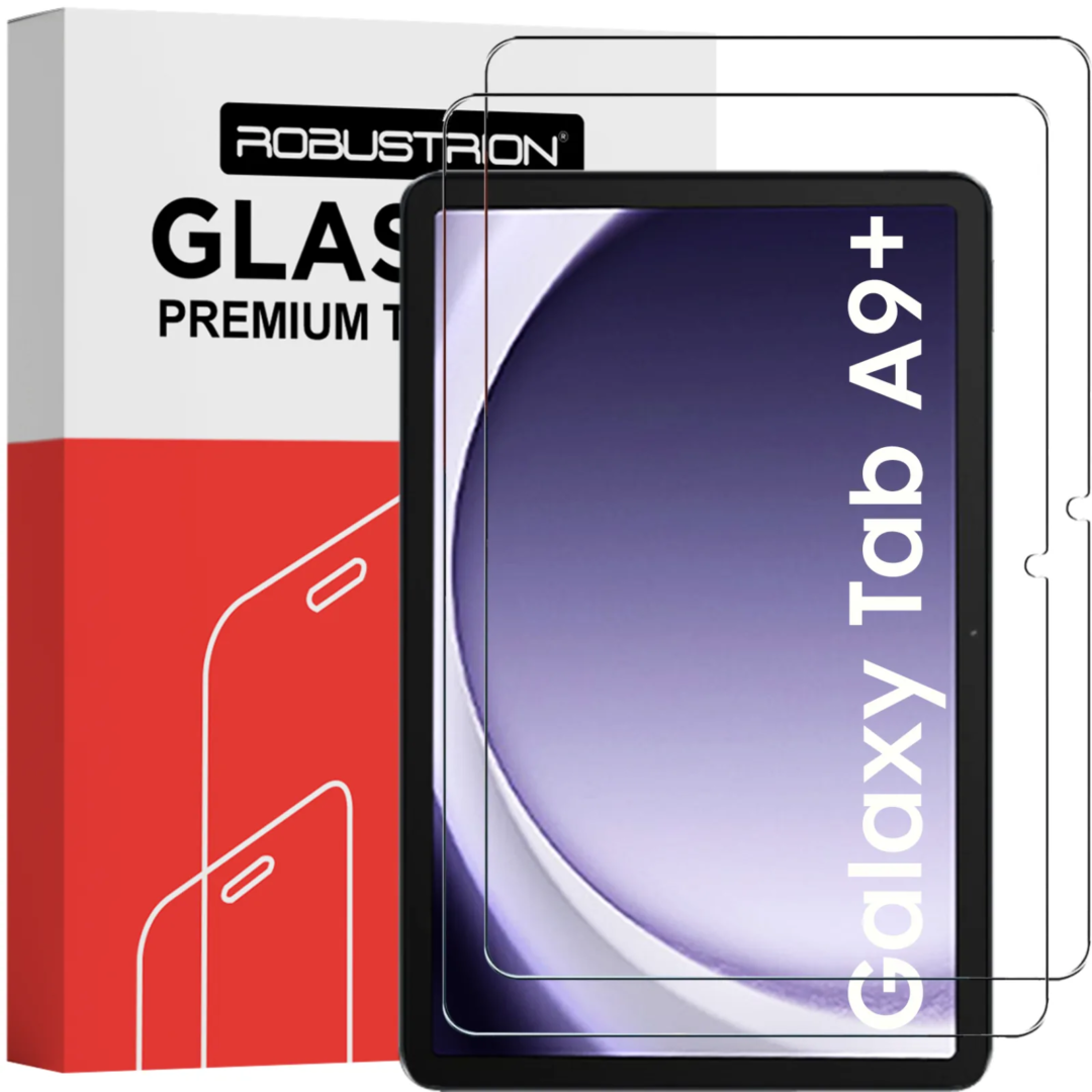 Robustrion Premium Tempered Glass for Samsung Tab A9 Plus 11 inch Screen Protector Guard for Samsung Galaxy Tab A9 Plus / A9+ Tablet [SM-X210/X216] [Anti-Scratch] & [Smudge Proof] - Pack 2