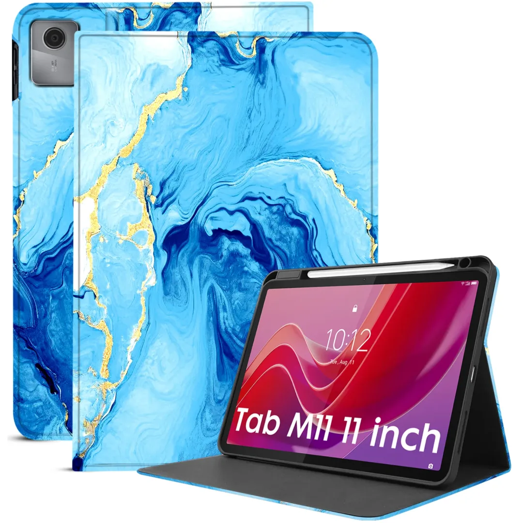 Robustrion Cover Case for Lenovo Tab M11 11 inch Cover, Folio Cover Case with [Pencil Holder] [Auto Sleep Wake] for Lenovo Tab M11 Tablet Cover - OceanBlue