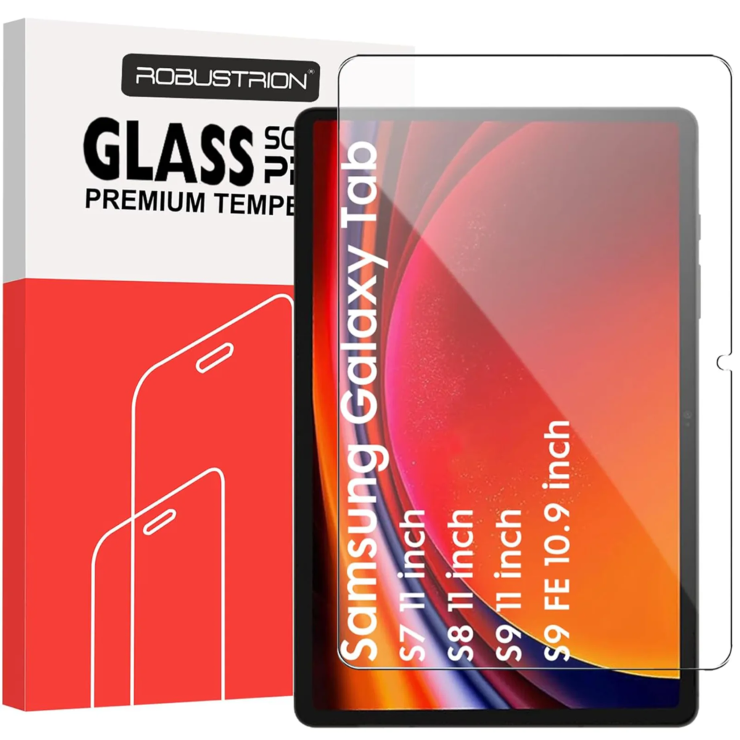 Robustrion Tempered Glass Screen Protector for Samsung Galaxy Tab S9 FE/Tab S9 / S8 / S7 11 inch Tempered Glass Screen Guard for Samsung S9 FE 10.9 inch / S9 / S8 / S7 11 inch Tablet