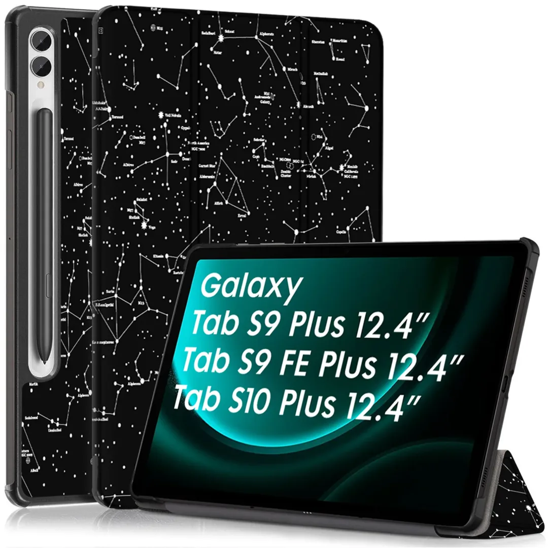 Robustrion Cover for Samsung Tab S9 FE Plus/Tab S10 Plus / S9 Plus 12.4" Cover Case Flip Stand Case Cover for Samsung Galaxy Tab S10+ / S9+ / Tab S9 FE+ Tablet Cover [Auto Sleep/Wake] - Constellation