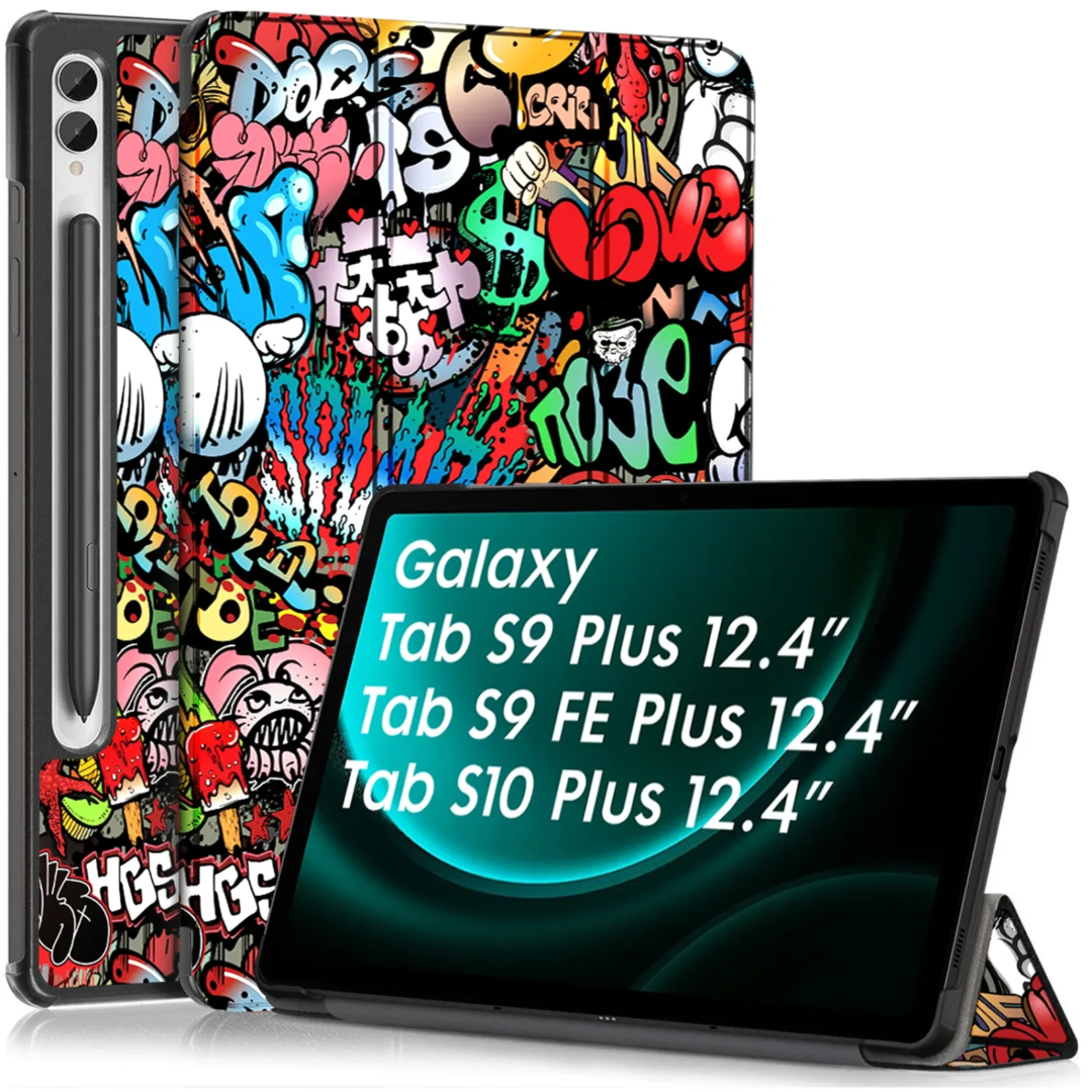 Robustrion Cover for Samsung Tab S9 FE Plus/Tab S10 Plus / S9 Plus 12.4" Cover Case Flip Stand Case Cover for Samsung Galaxy Tab S10+ / S9+ / Tab S9 FE+ Tablet Cover [Auto Sleep/Wake] - Hippy