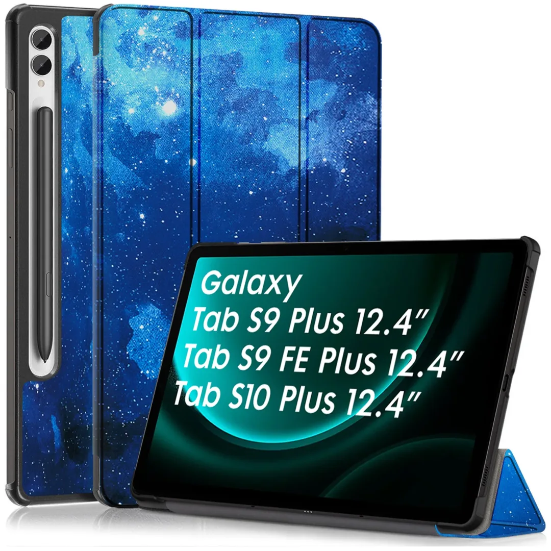 Robustrion Cover for Samsung Tab S9 FE Plus/Tab S10 Plus / S9 Plus 12.4" Cover Case Flip Stand Case Cover for Samsung Galaxy Tab S10+ / S9+ / Tab S9 FE+ Tablet Cover [Auto Sleep/Wake] - Stars