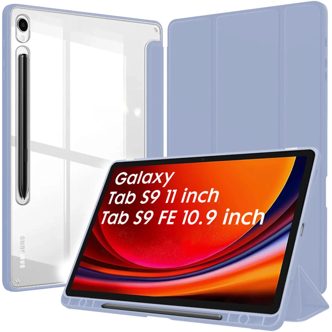 Robustrion Cover for Samsung Tab S9 11 inch/Samsung Tab S9 FE Cover Case 10.9 inch, Hybrid Flip Case Cover with [S Pen Holder] for Samsung Galaxy Tab S9 Tablet/Tab S9 FE [Auto Sleep Wake] - Lavender