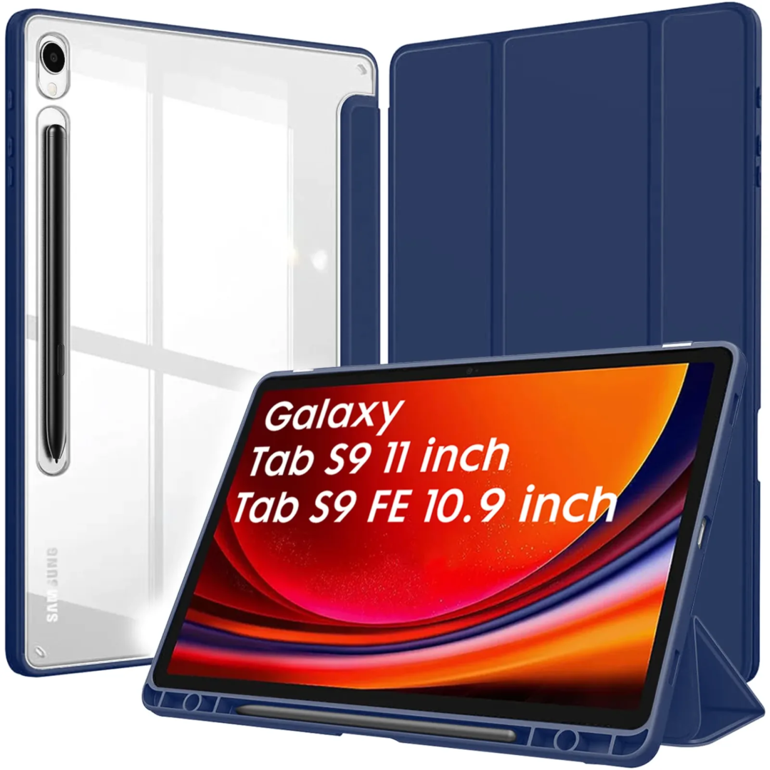 Robustrion Cover for Samsung Tab S9 11 inch/Samsung Tab S9 FE Cover Case 10.9 inch, Hybrid Flip Case Cover with [S Pen Holder] for Samsung Galaxy Tab S9 Tablet/Tab S9 FE [Auto Sleep Wake] - Navy