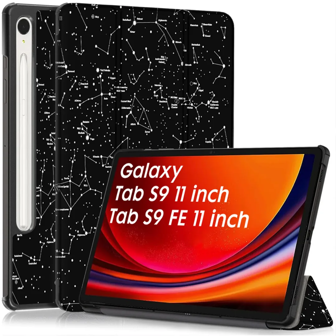 Robustrion Cover for Samsung Tab S9 11"/Tab S9 FE Cover Case 10.9 inch, Flip Stand Back Case Cover for Samsung Galaxy Tab S9 Tablet/Tab S9 FE Tablet Cover [Supports Auto Sleep Wake] - Constellation