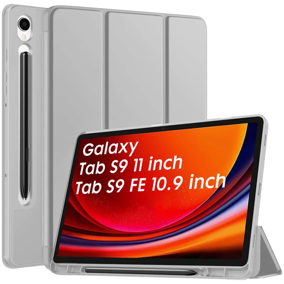 Robustrion Cover for Samsung Tab S9 11 inch/Tab S9 FE Cover Case 10.9 inch, Flip Case Cover with [S Pen Holder] for Samsung Galaxy Tab S9 Tablet/Tab S9 FE Tablet Cover [Auto Sleep Wake] - Grey