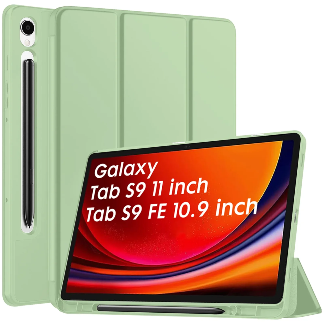 Robustrion Cover for Samsung Tab S9 11 inch/Tab S9 FE Cover Case 10.9 inch, Flip Case Cover with [S Pen Holder] for Samsung Galaxy Tab S9 Tablet/Tab S9 FE Tablet Cover [Auto Sleep Wake] - Mint Green