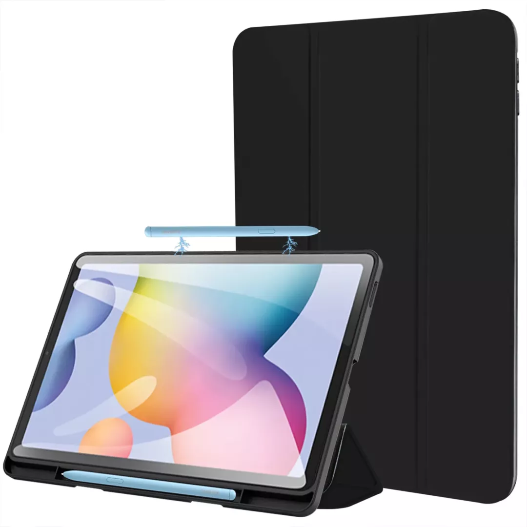 Robustrion Cover Samsung Galaxy Tab S6 Lite Tablet Cover Case Smart Flexible Case Cover with S Pen Holder for Samsung S6 Lite Tab 10.4 inch [Auto Sleep Wake Support] - Black