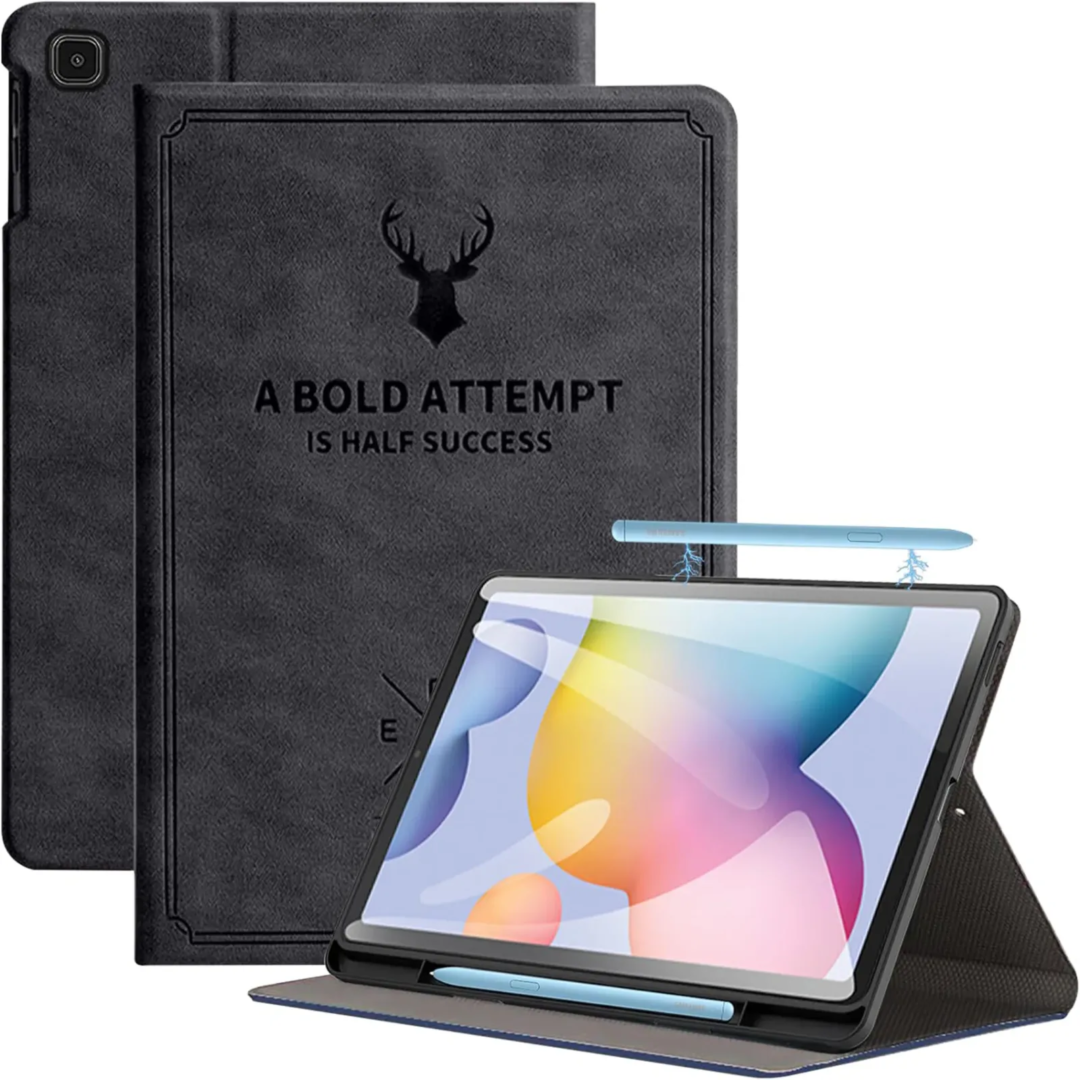 Robustrion Deer Pattern Flip Stand Case Cover with S Pen Holder for Samsung Galaxy Tab S6 Lite 10.4 inch SM-P610/P615/P613