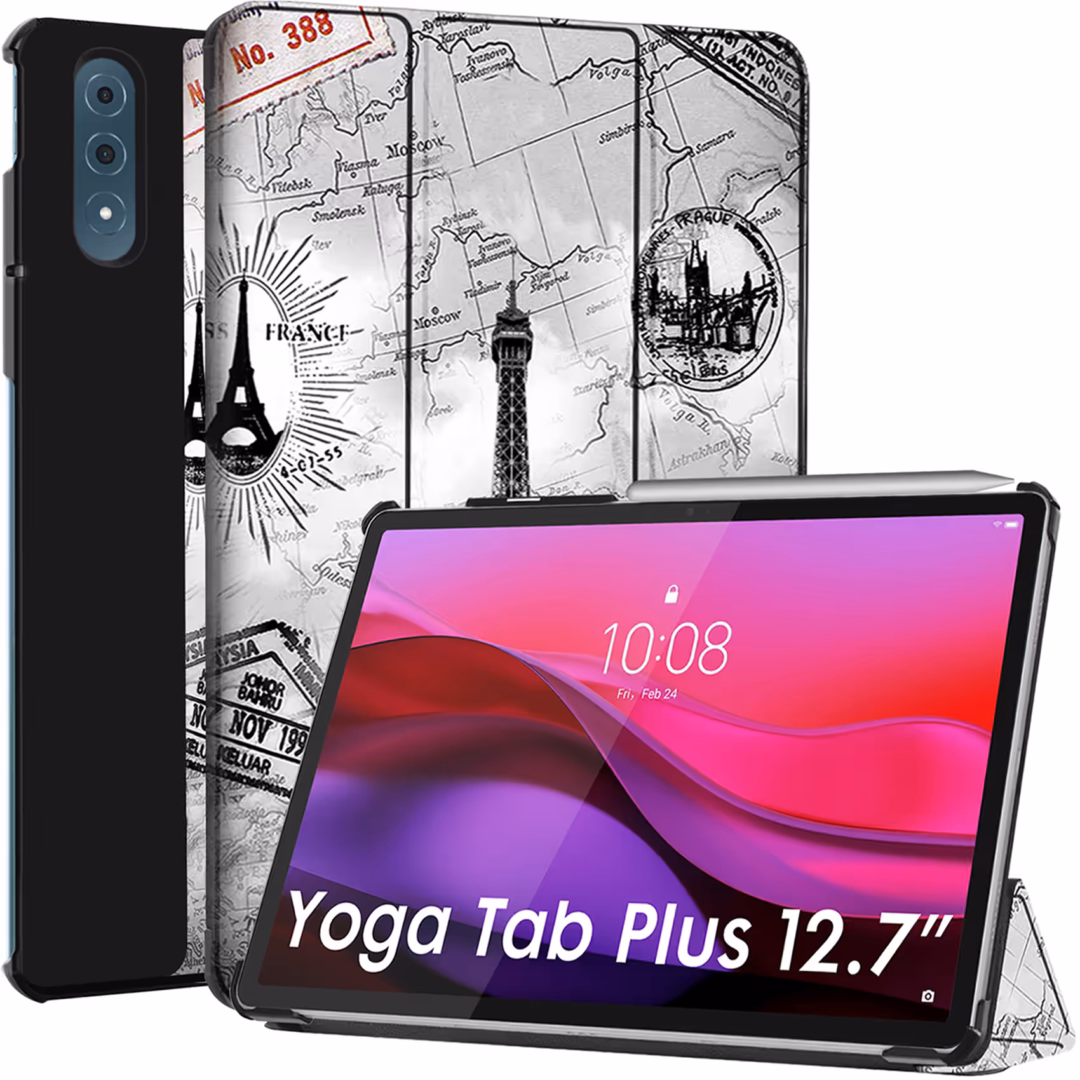 Robustrion Cover Case for Lenovo Yoga Tab Plus 12.7 inch Cover, Trifold Cover Case for Lenovo Yoga Tab Plus Cover 12.7 inch [Auto Sleep Wake Support] - Eiffel