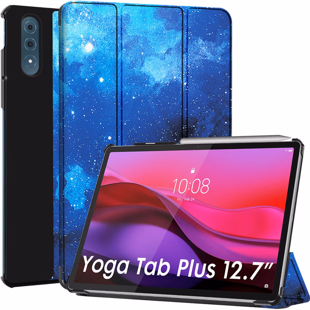 Robustrion Cover Case for Lenovo Yoga Tab Plus 12.7 inch Cover, Trifold Cover Case for Lenovo Yoga Tab Plus Cover 12.7 inch [Auto Sleep Wake Support] - Stars