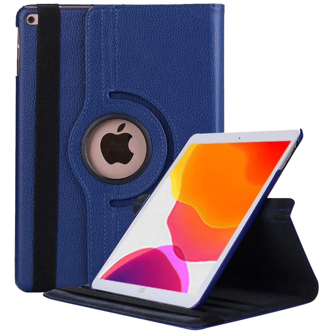 Robustrion Smart 360 Degree Rotating Stand Case Cover for Apple iPad 10.2 inch 9th Gen 2021 Cover 8th Gen 2020 7th Gen 2019 Generation - Navy