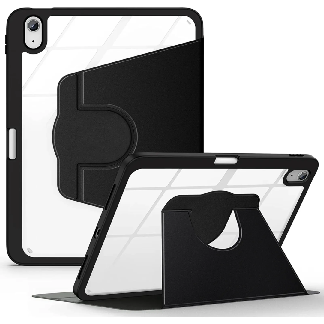 Robustrion Cover Case for iPad 11th Generation (A16 / 10th Generation Cover [360 Rotation Cover Case] [Pencil Holder] [Auto Sleep Wake] with Transparent Back for iPad 10th 10.9"/11th Gen 11"