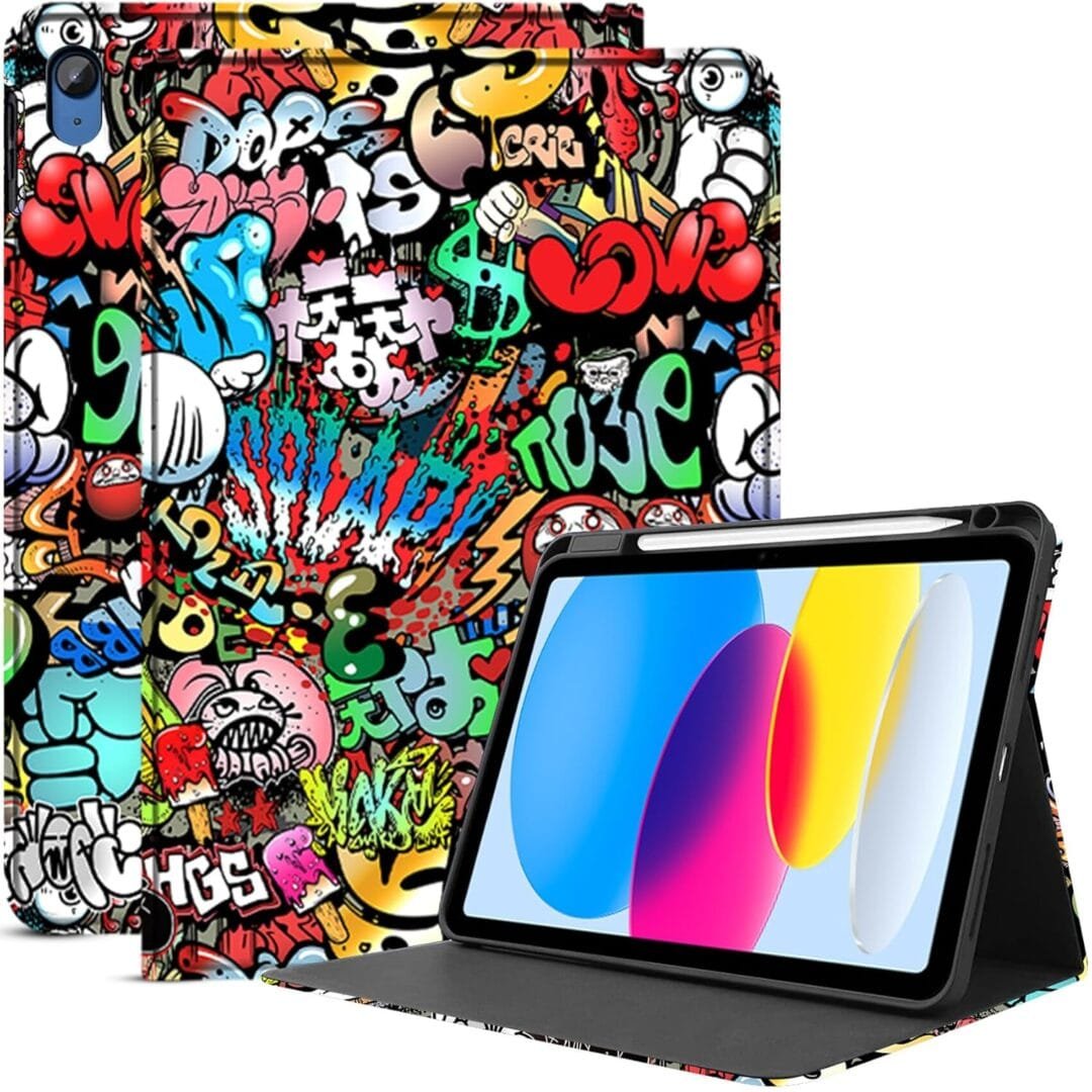 Robustrion Cover Case for iPad 11th Generation (A16) / 10th Generation Cover, Folio Cover Case with [Pencil Holder] [Auto Sleep Wake] for iPad 10th Gen 10.9 inch / 11th Gen 11 inch - Hippy