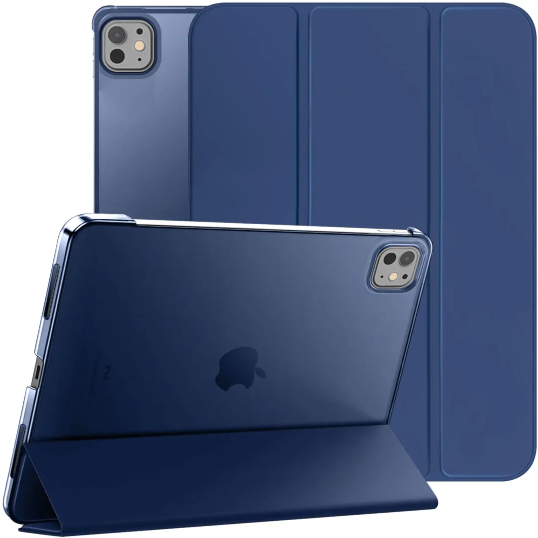 Robustrion Cover for iPad Air 13 inch Cover M3/M2 (2025/2024), Trifold Flip Cover for iPad Air 13 inch with Tranparent Back [ Auto Sleep Wake Support] - Navy