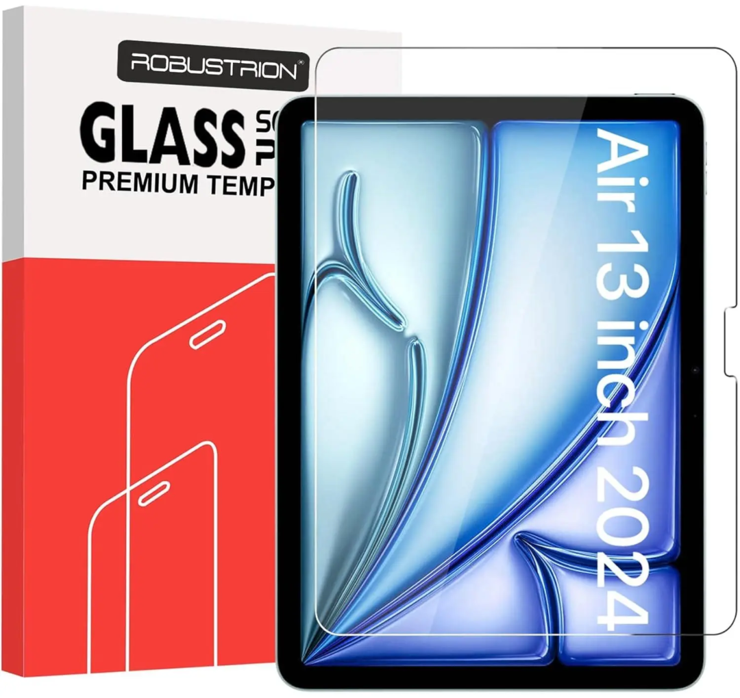 Robustrion Tempered Glass for iPad Air 13 inch M3/M2 2024/2025 Screen Protector Guard for iPad Air 13 inch [Will not Fit Pro Model]